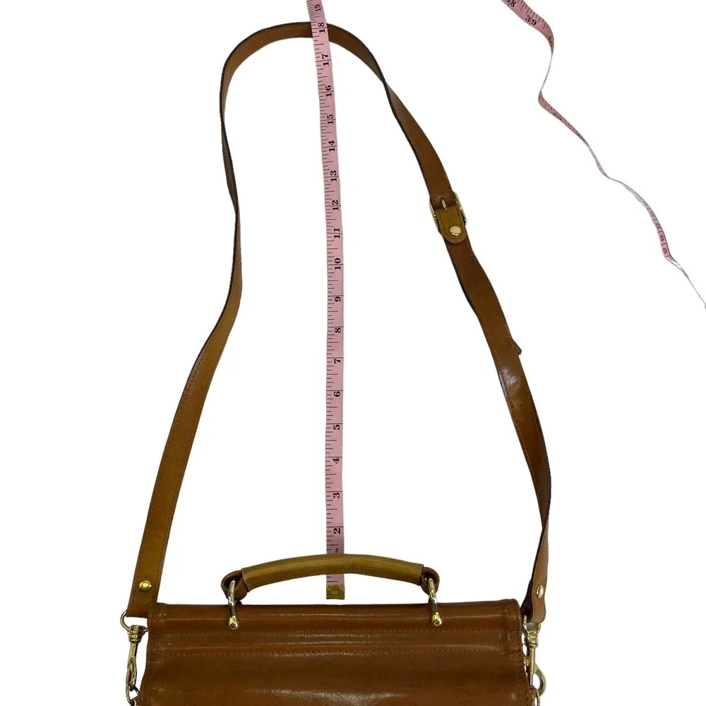 BelleRose  Messenger Bag Crossbody Purse Brown Leather Organizer Handbag 12x10x5